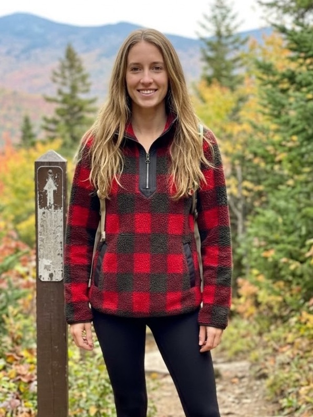 Abercrombie & Fitch M Women's Red & Black Buffalo Plaid Fleece Pullover Jacket